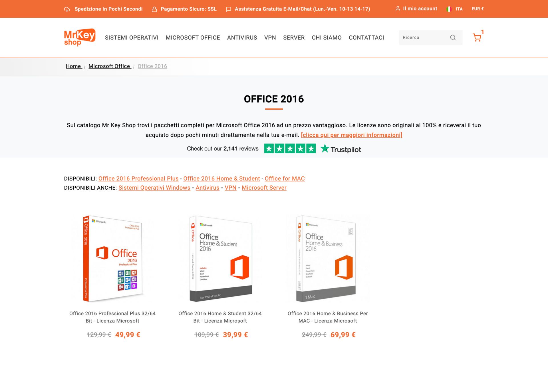 Acquistare Office 2016